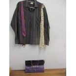 A vintage Liberty gents striped shirt size large, together with a Liberty tie designed by Tana Lawn,
