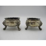 A near pair of silver salts, one Victorian, London 1885 by William Evans, the other George V period,