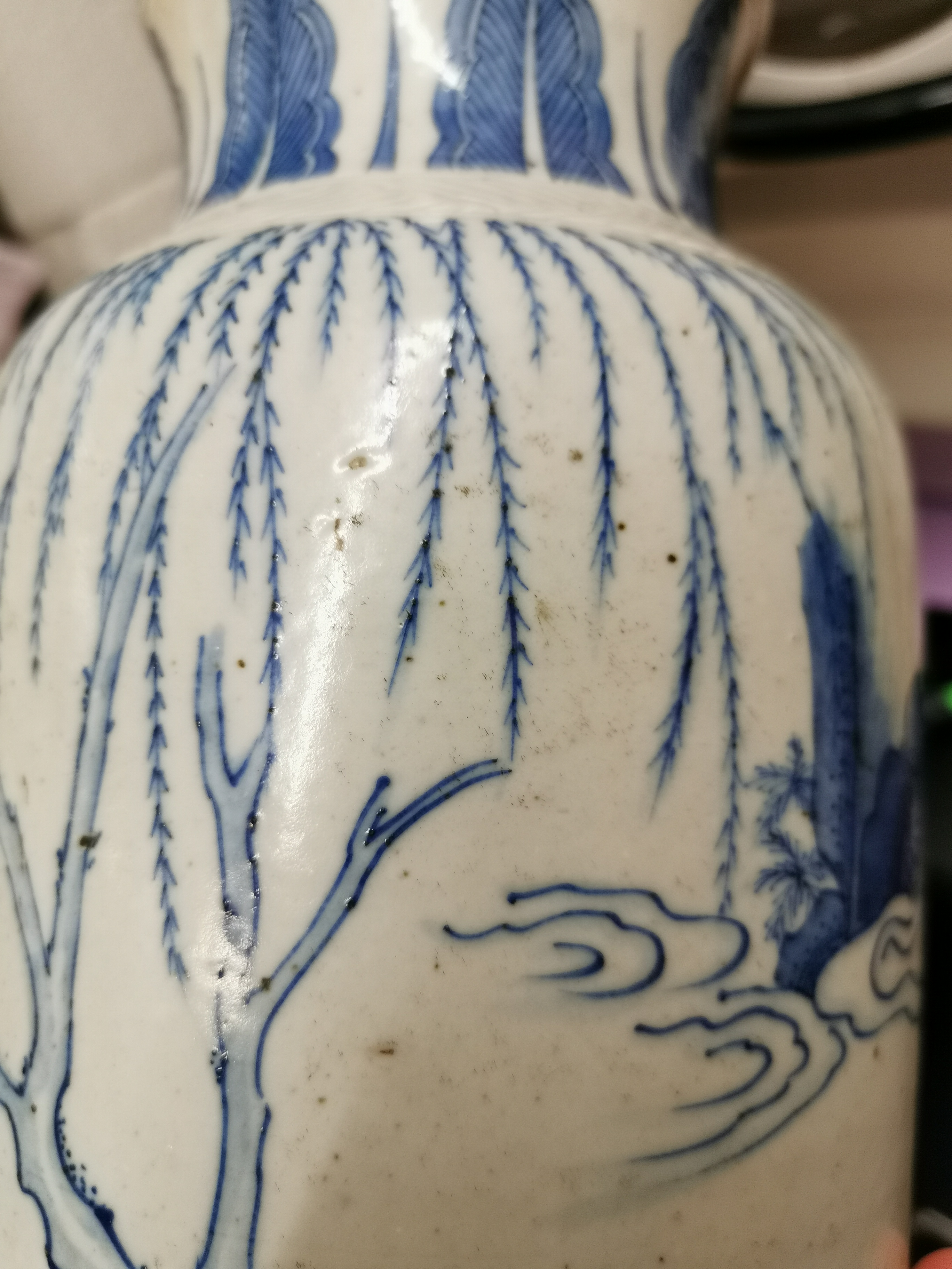 A Chinese Transitional blue and white porcelain sleeve vase - Image 13 of 15