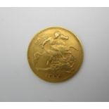 A Victorian gold half sovereign with St George to the obverse 1900