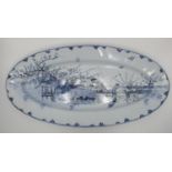 A French 19th century porcelain platter by Creil Montereau with transfer print scene depicting