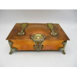 A fine Arts and Crafts silver mounted copper box, the silver hallmarked by R H Halford & Sons,