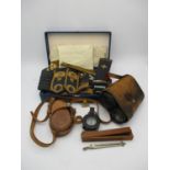 A small collection of WW2 memorabilia belonging to an RAF Air-Vice Marshal, to include a compass