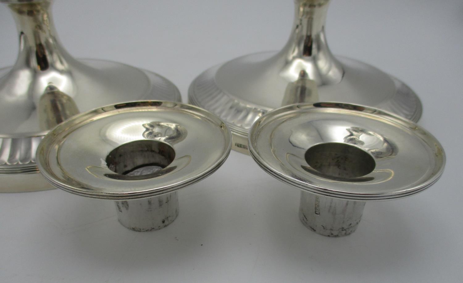 A pair of William IV silver candlesticks by John Green & Co, Sheffield 1834, in the Georgian taste - Image 7 of 8