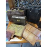 Mixed snakeskin and reptile vintage hand and shoulder bags to include a Michael Myers of London