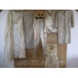 Six items of 1950s/60s ladies gold and silver lame thread items of clothing to include a Harrods