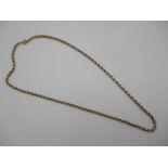 A gold coloured metal oval link necklace, 8.3g, 45cm l