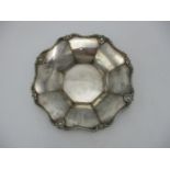 A George VI silver dish by Adie Brothers Ltd, Birmingham 1937, modelled with faceted everted