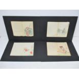 Matsukawa Hanzan (1818-1882) Japanese, four surimono woodblock prints in the chubat format, probably