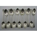 A Victorian silver set of twelve coffee spoons by George Maudsley Jackson, London 1888, in the