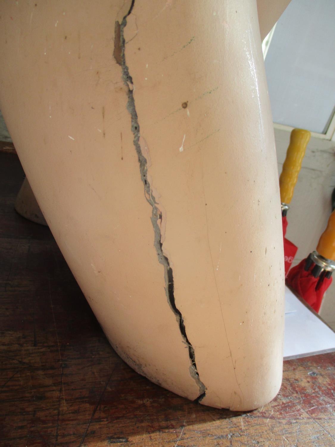 A vintage fibre glass mannequin torso having a painted face deficient of arms and lower limbs, - Image 5 of 5