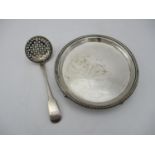 A George III silver card tray by Rebecca & Williams Emes, London 1808, of circular form with egg and
