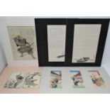 A collection of Japanese woodblock prints, to include two surimono prints, one from the Shijo