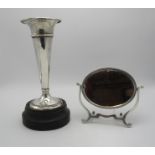 An early 20th century silver trumpet vase, Birmingham 1944, designed with gadrooned border to the