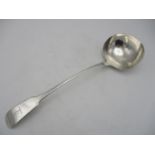 A William IV silver fiddle pattern soup ladle by William Edwards, London 1833, 165g