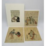 A small group of Meiji period Akashi prints, made in the 1890s after their earlier original