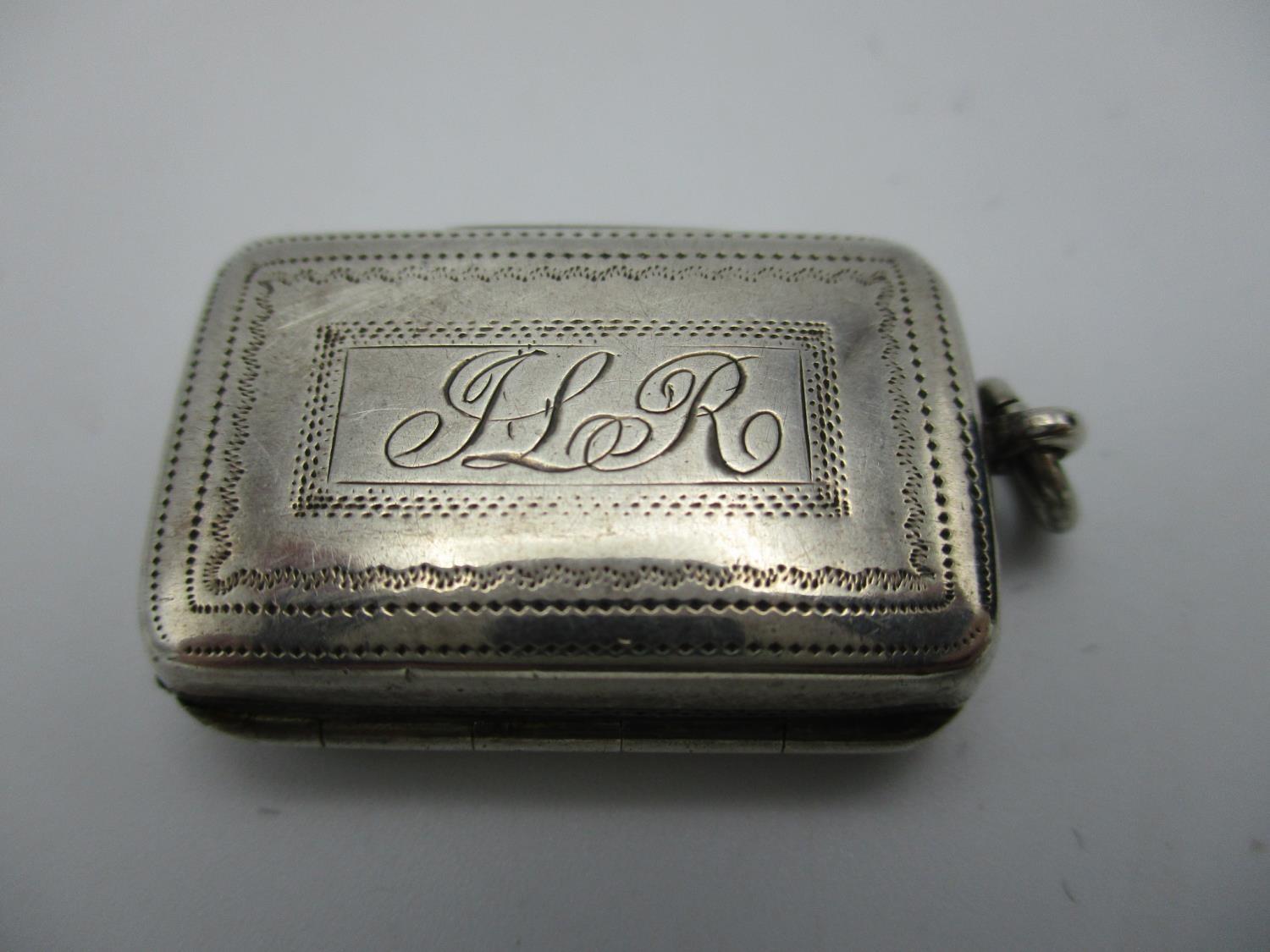A George III silver vinaigrette by Joseph Willmore, Birmingham 1813 of cushion form with engraved - Image 5 of 5