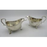 A pair of 20th century silver sauce boats by Richard Woodman Burbridge, (ex-chairman of Harrods),