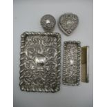 A Victorian silver tray by Henry Charles Freeman, London 1901, together with a small rectangular