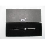 A Montblanc Meisterstruck Pix resin fineliner pen, with silver banding, in original box