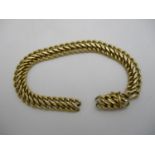 An 18ct gold flat double belchor link bracelet, 10g, 19.5cm l