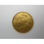 A Victorian gold half sovereign with St George to the obverse 1899