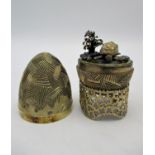 A Stuart Devlin novelty silver gilt surprise egg, London 1979, the inside revealing a turtle with