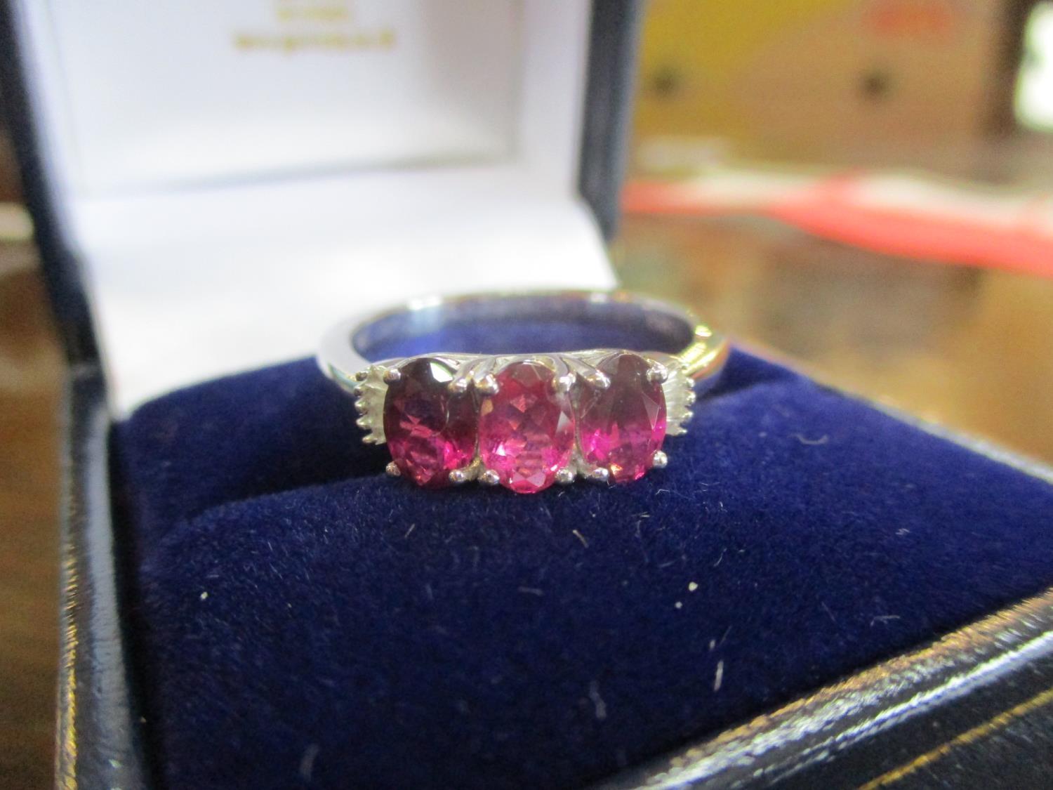 An 18ct white gold rubellite and diamond ring - Image 3 of 3