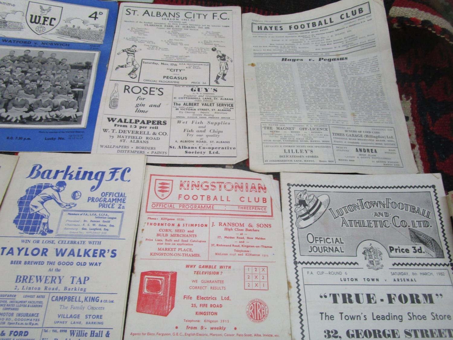 A quantity of 1950's football programmes and ticket stubs mainly for Arsenal FC and non league sides - Image 9 of 10