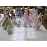 Eighteen Coalport and Worcester figures to include Sweet Lady Fair sculpted by Peter Adlan limited
