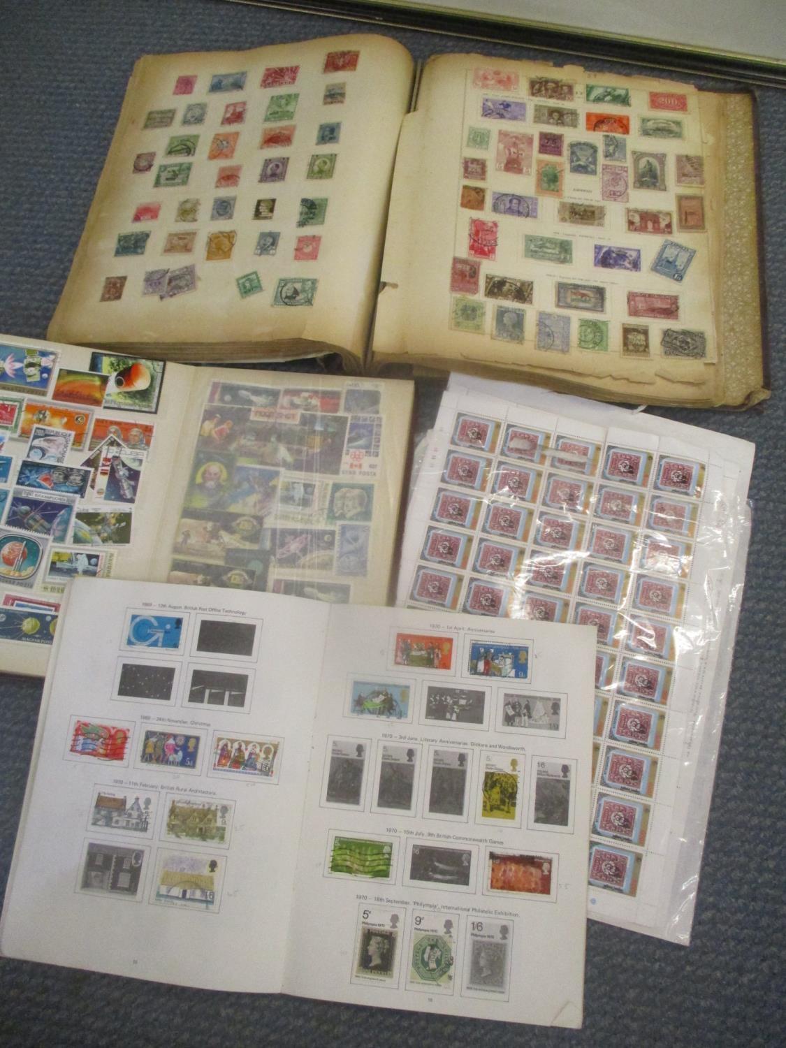 World postage stamps to include examples from the mid 19th century contained in an album, later