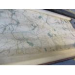 A large unframed hessian backed ordinance survey map of Taplow and the surrounding area Circa 1883