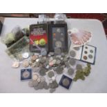 A quantity of mainly British coinage to include mid 20th century shillings, holy crowns,