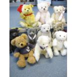 A collection of ten modern Steiff teddy bears