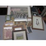 A mixed lot of pictures and picture frames