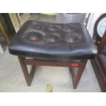 A mid 20th century Retro teak E Gomme G Plan leather topped stool