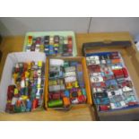 A collection of diecast car models to include Corgi, Dinky, Matchbox and Triang examples