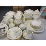 A Wedgwood Mirabelle dinner and tea service to include a teapot, a tureen, plates, cups and saucers