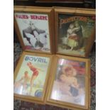 Reproduction posters to include Bovril, Coleman's, Folies Bergere and soap