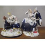 Two 20th century Royal Dux porcelain figures, each of a couple