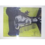 Bernard Buffet - 'Yellow Matador' print 22cm x 30cm framed