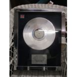 John Lennon Platinum album commemorating 1 Million Sales of The John Lennon/Plastic Ono Band