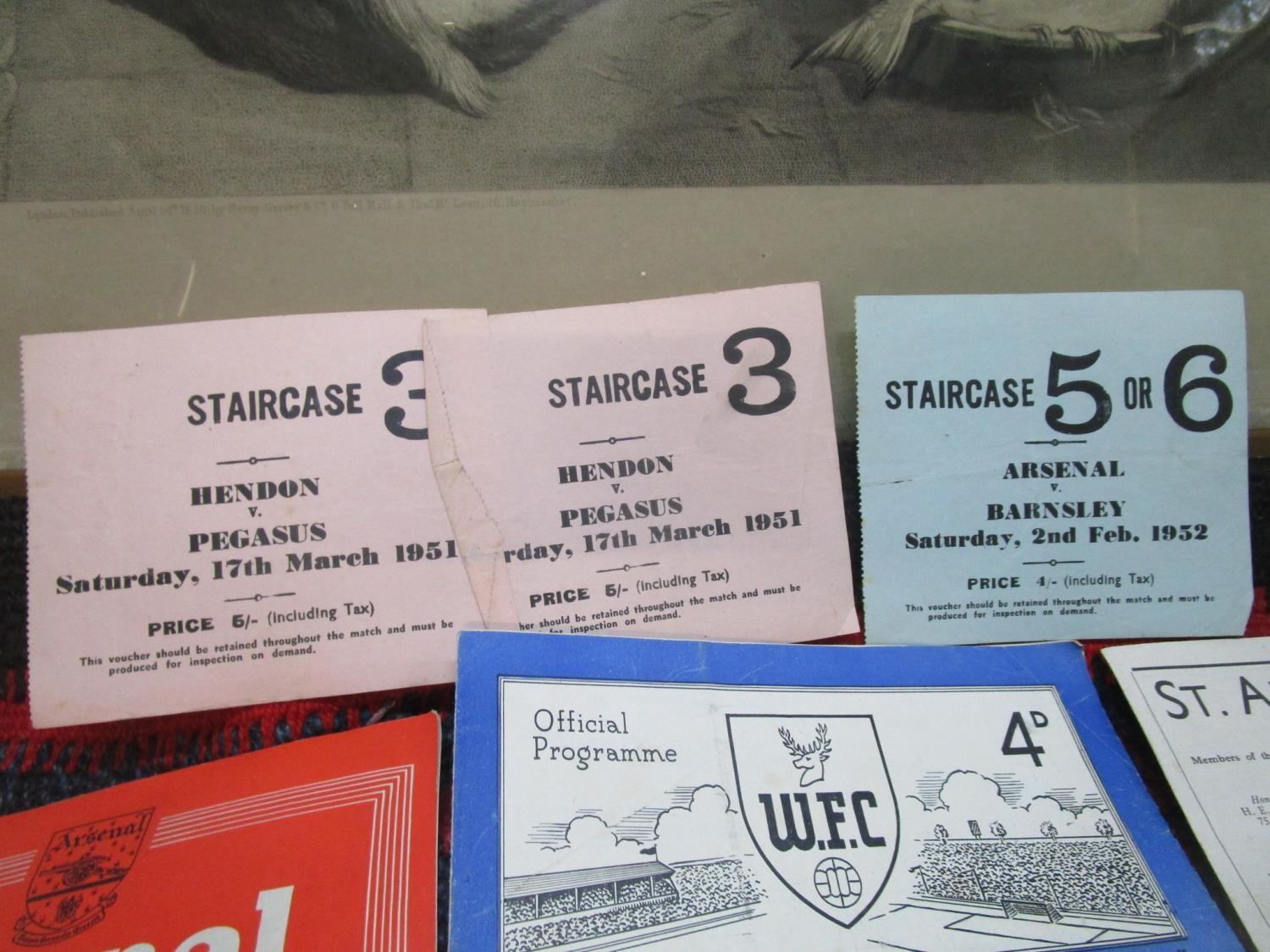 A quantity of 1950's football programmes and ticket stubs mainly for Arsenal FC and non league sides - Image 4 of 10