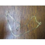 A 9ct gold flat link necklace stamped 7.55