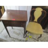 A late 19th/early 20th century mahogany two drawer inset side table together with a Victorian walnut