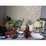 A miscellaneous lot to include toys, ceramics, table lamps and other items