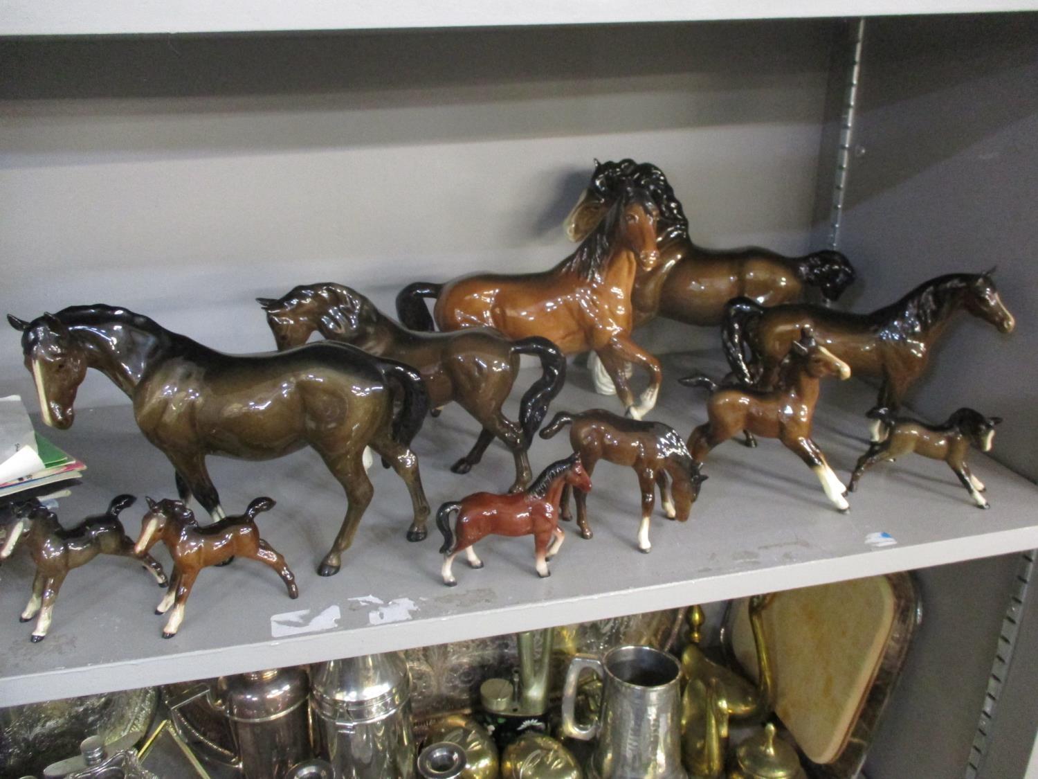 A quantity of Beswick and other models of horses and foals