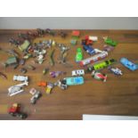 Diecast model vehicles and Victorian and later painted lead farm and other animals