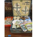 A Braxton picnic set, mid 20th century, together with two blotters, one University of Oxford and one