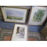 A quantity of framed and glazed watercolours to include Andrew King - Narrow Walkway Cairo, signed